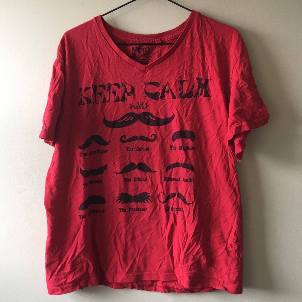 🌞 3/15$ Bluenotes Keep Calm Moustache Tee - XL - Picture 1 of 4
